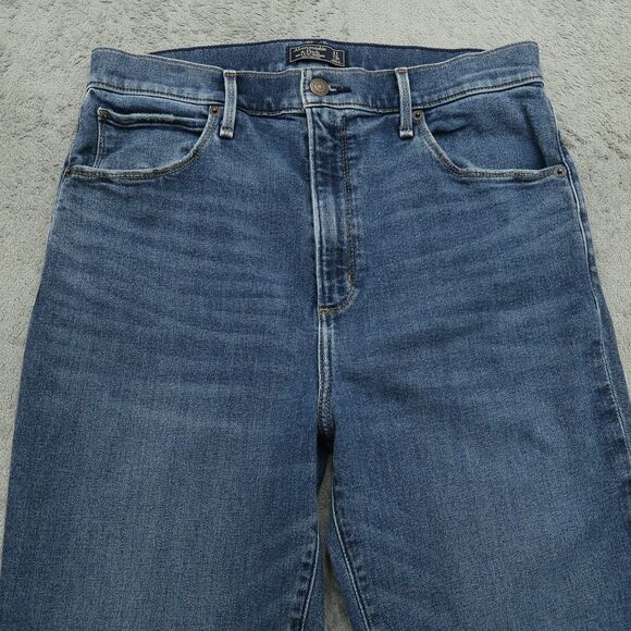 Abercrombie & Fitch Jeans Womens Size 12R Blue High-Rise Flare Denim 27" Inseam - Picture 12 of 15